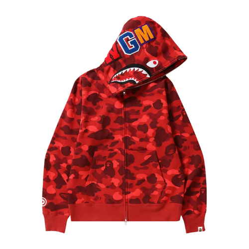 Bape hoodie camo red